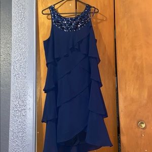 Navy blue scalloped dress